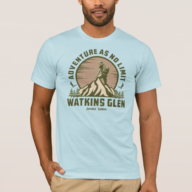 Retro Watkins Glen Hike T Shirt (Framsida)