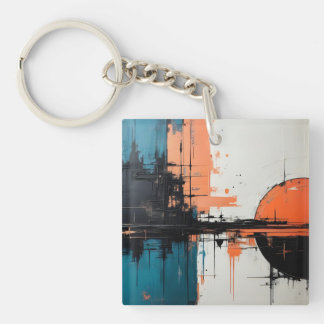 Retro Wave Design 02 Acrylic Keychain