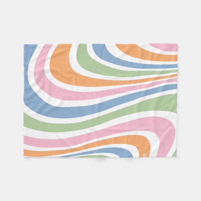 Retro Wave-design Fleecefilt (Framsidan (Horisontell))