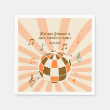 Retro Wave Disco Boll Musical Orange Birthday