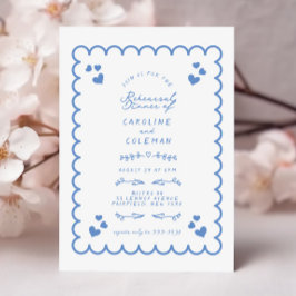 Retro Wave Doodle Handskriven repetitionsmiddag Inbjudningar