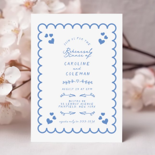 Retro Wave Doodle Handskriven repetitionsmiddag Inbjudningar (Skapare uppladdad)