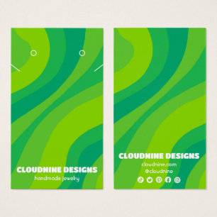 Retro Wave Earring Necklace Jewelry Visning Card Visitkort