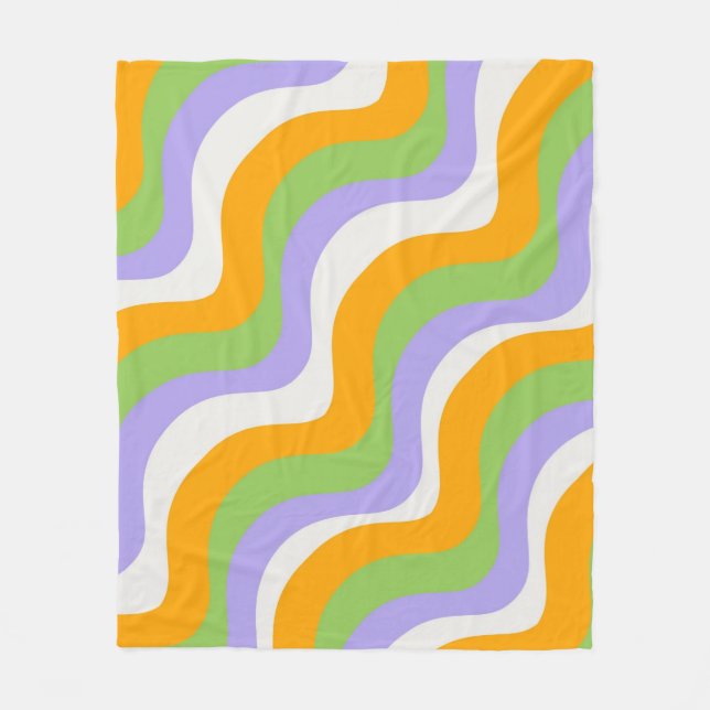 Retro Wave Groovy Curl Lagrar Abstrakt Y2k Mönster Fleecefilt (Framsidan)