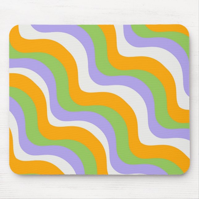 Retro Wave Groovy Curl Lagrar Abstrakt Y2k Mönster Musmatta (Framsidan)