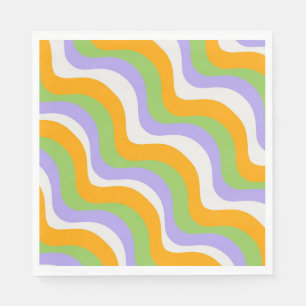 Retro Wave Groovy Curl Lagrar Abstrakt Y2k Mönster Pappersservett