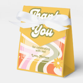 Retro Wave Groovy Flower Grönt 40:e födelsedagen Presentaskar