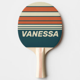 Retro Wave Horisontell Randig med Namn Pingisracket