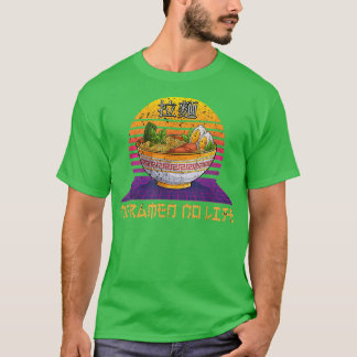 Retro Wave No Ramen No Life Japan Noodles T Shirt