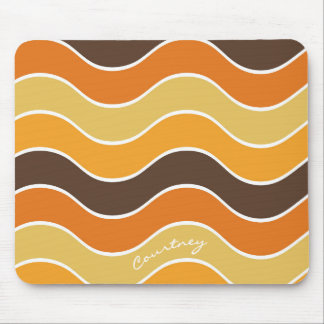 Retro Wave Stripe Brun Senap Personlig Musmatta