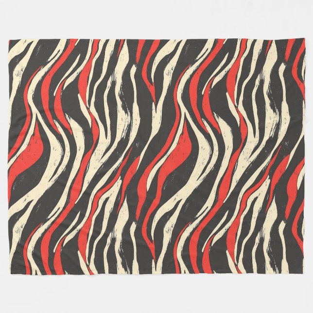 Retro Wave Stripes Wrapping Paper Fleecefilt (Framsidan (Horisontell))