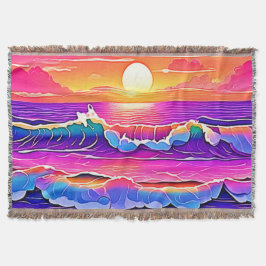 Retro Wave Sunset Serenity Filt