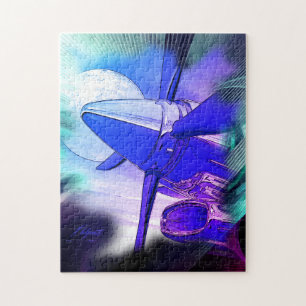 Retro Wave TurboProp Aircraft Puzzle Pussel