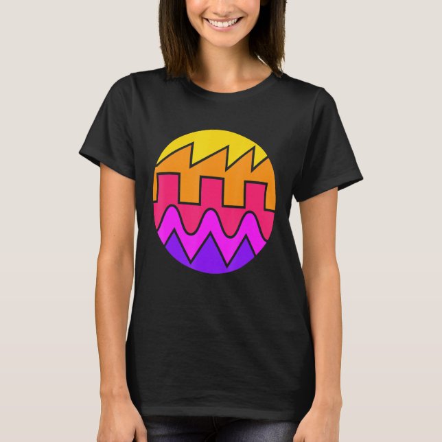 Retro Waveform Synthesizer Ljud Wave Electronic M T Shirt (Framsida)
