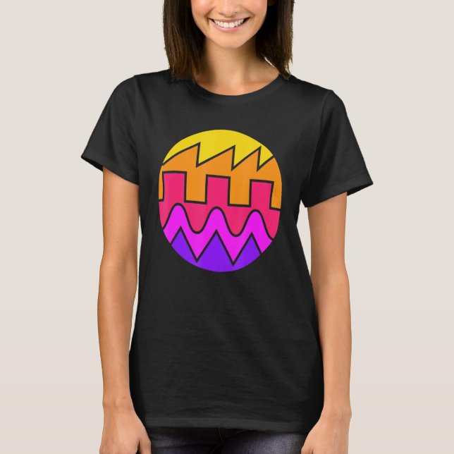 Retro Waveform Synthesizer Ljud Wave Electronic M T Shirt (Framsida)
