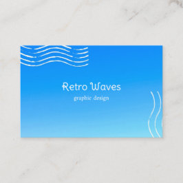 Retro Waves -blå gradient Visitenkort Visitkort