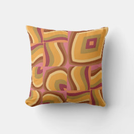 Retro Wavy Abstract Pattern – 70s Inspired Geometr Kudde