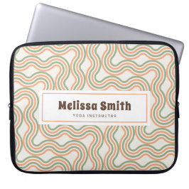 Retro Wavy Abstract Pattern Business Laptop Fodral
