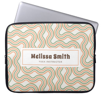Retro Wavy Abstract Pattern Business Laptop Fodral