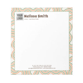 Retro Wavy Abstract Pattern Business Logo Notepad Anteckningsblock