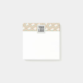 Retro Wavy Abstract Pattern Business Post-it Block