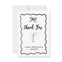 Retro Wavy Bröllopsdusch Tackkort – Martini