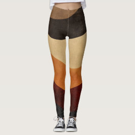 🌈 Retro Wavy Pattern - Warm & Nostalgic 🎨 Leggings