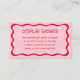 Retro Wavy Rosa och Röda Display Duschinsats Tilläggskort