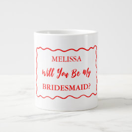 Retro Wavy Will You Be My Bridesmaid Förslag 20oz Jumbo Mugg