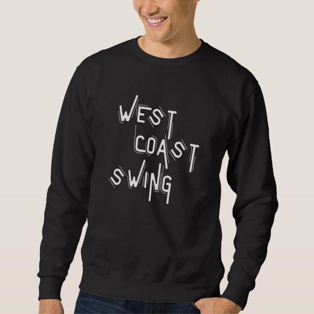 Retro Wcs Kusten Swing Dance for Westies Lång Ärmad Tröja (Framsida)