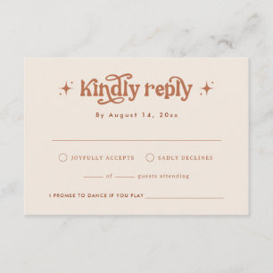 Retro Wedding Inve, Terracotta Boho Tilläggskort