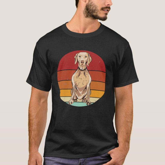 Retro Weimaraner T Shirt (Framsida)
