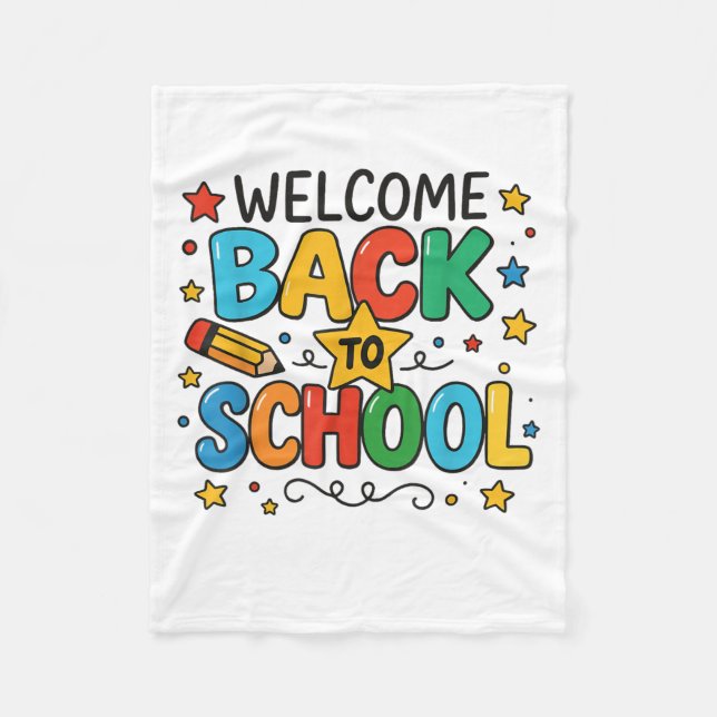 Retro Welcome Back to school Lacher-uppskattning Fleecefilt (Framsidan)