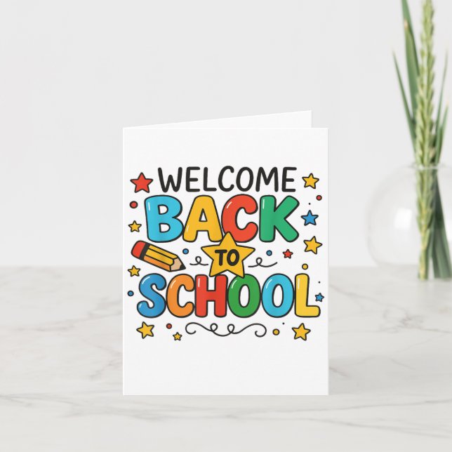 Retro Welcome Back to school Lacher-uppskattning Kort (Framsida)