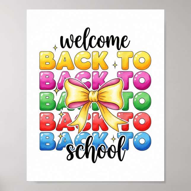 Retro Welcome Back to school Lacher-uppskattning Poster (Framsidan)