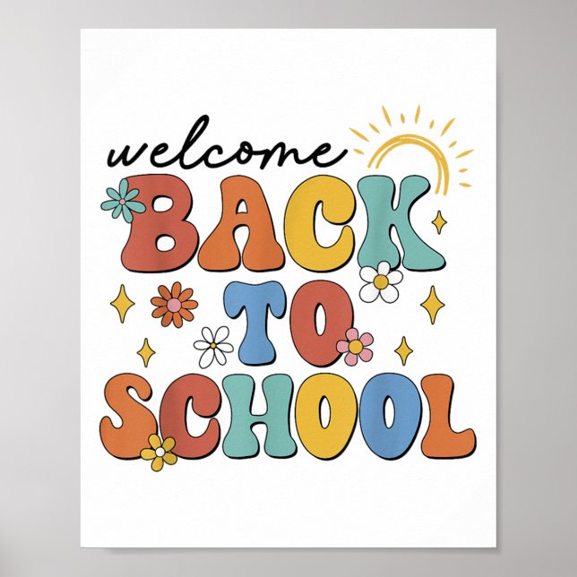 Retro Welcome Back to school Lacher-uppskattning Poster (Framsidan)
