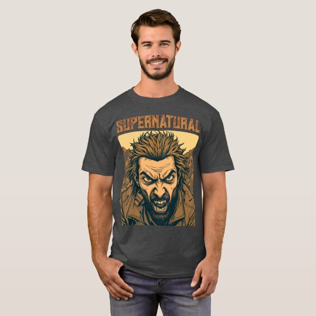 Retro Werevarg - Supernatural T-Shirt (Hel framsida)