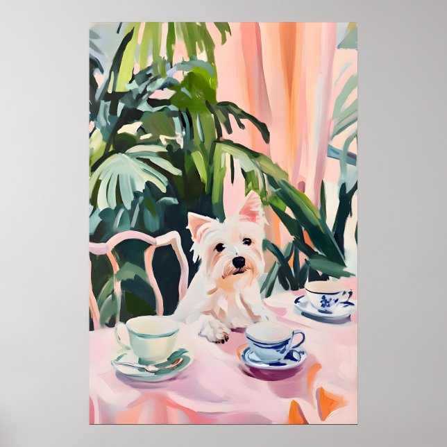 Retro West Highland White Terrier Poster, Westie Poster (Framsidan)