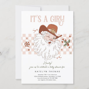 Retro Western Baby Shower för julgranar Inbjudningar