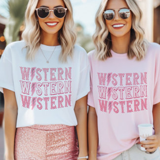 Retro Western Cowgirl Bachelorette Brudens sida T Shirt