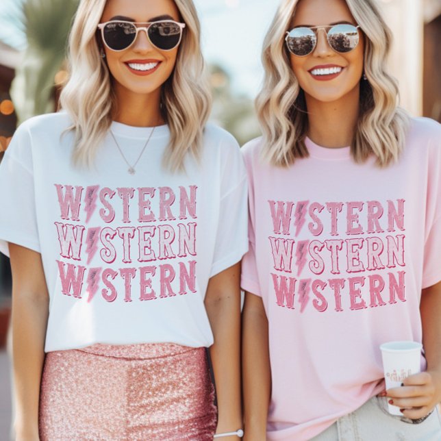 Retro Western Cowgirl Bachelorette Brudens sida T Shirt (Skapare uppladdad)