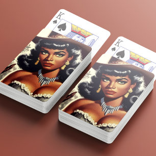 Retro Western Girl Casinokort