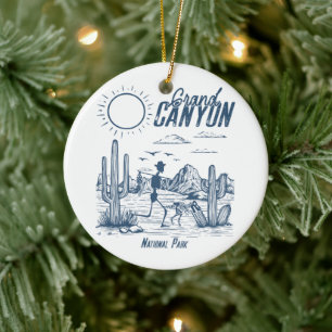 Retro Western Grand Canyon National Park Valley Julgransprydnad Keramik