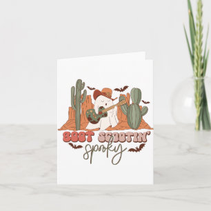 Retro Western Halloween Cute Ghost Roligt Boot Sco Kort