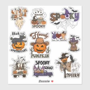 Retro Western Halloween Sticker Pack Klistermärken