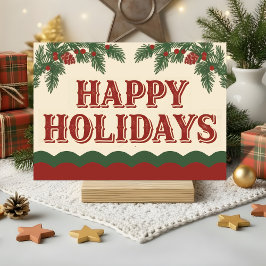 Retro Western Happy Holidays Christmas Helgkort