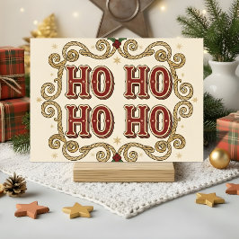 Retro Western Ho Ho Ho Jul Helgkort