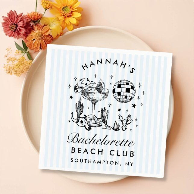 Retro western möhippa blå pappersservetter (Skapare uppladdad)