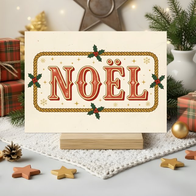 Retro Western Noel Julkort Helgkort (Skapare uppladdad)