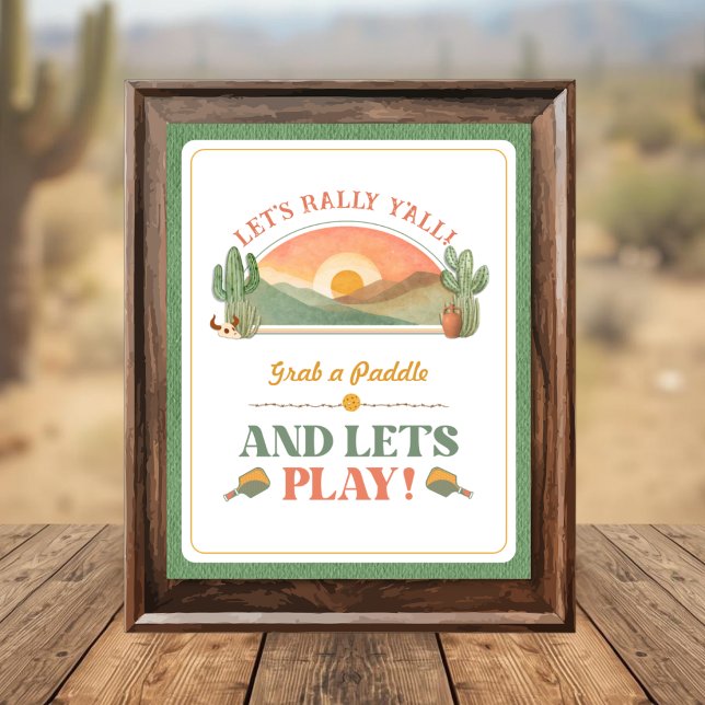 Retro Western Pickleball Redo att Rally Sign (Skapare uppladdad)